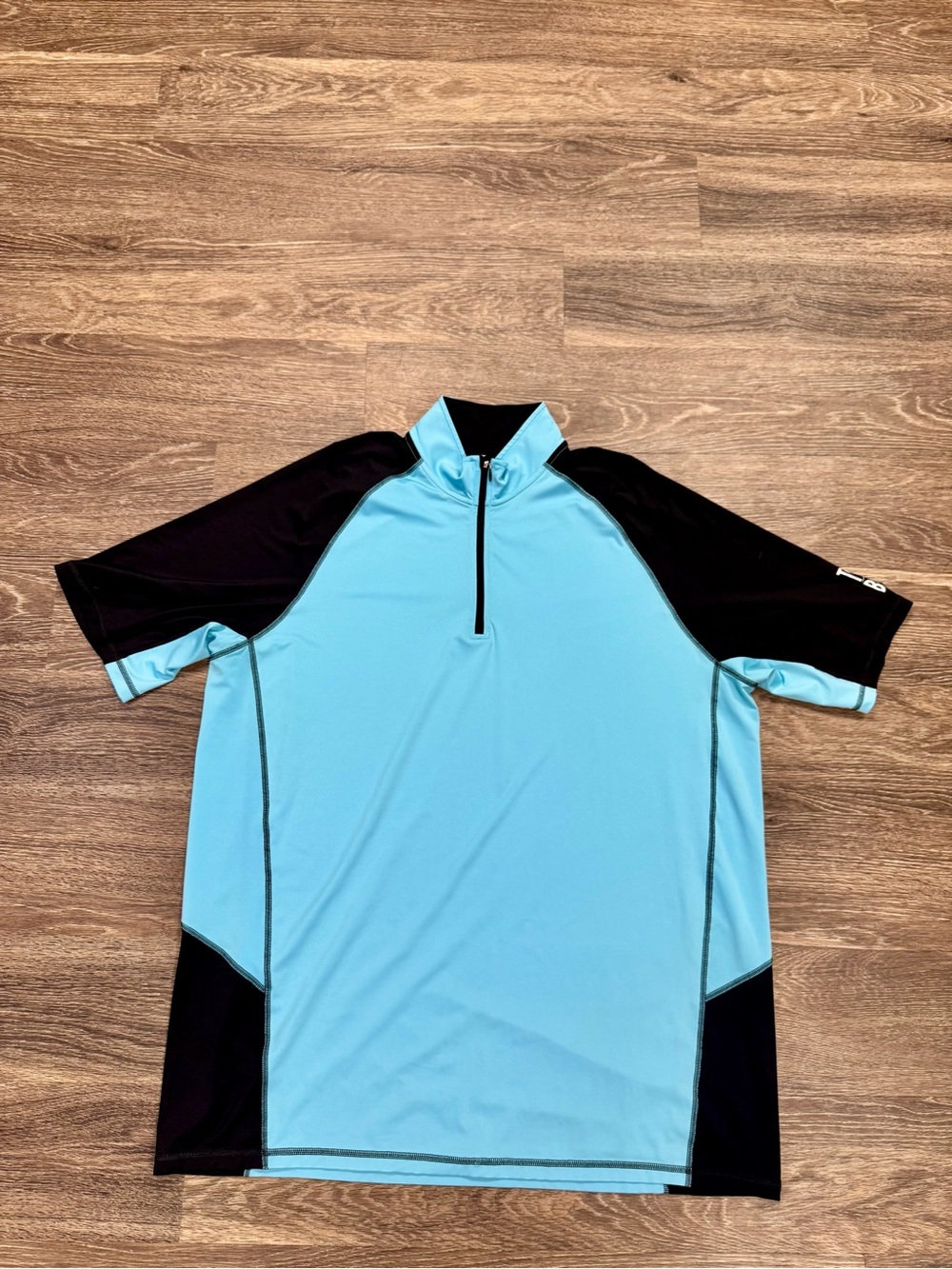 Tommy Bahama IslandActive Men’s XXL Blue Black UPF 30 Quarter Zip Shirt